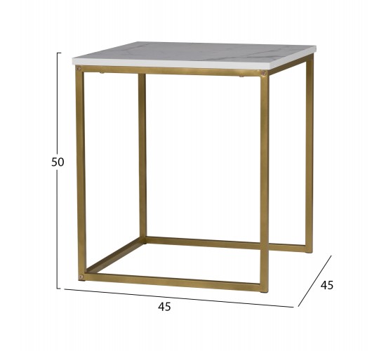 ΖΙΓΚΟΝ GRELAY 2 ΤΕΜ MDF ΟΨΗ ΜΑΡΜΑΡΟΥ & ΜΕΤΑΛΛΟ HM8762.11 45Χ45Χ50εκ. & 37Χ37Χ43 εκ.