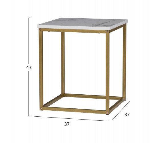 ΖΙΓΚΟΝ GRELAY 2 ΤΕΜ MDF ΟΨΗ ΜΑΡΜΑΡΟΥ & ΜΕΤΑΛΛΟ HM8762.11 45Χ45Χ50εκ. & 37Χ37Χ43 εκ.