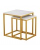 ΖΙΓΚΟΝ GRELAY 2 ΤΕΜ MDF ΟΨΗ ΜΑΡΜΑΡΟΥ & ΜΕΤΑΛΛΟ HM8762.11 45Χ45Χ50εκ. & 37Χ37Χ43 εκ.