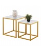 ΖΙΓΚΟΝ GRELAY 2 ΤΕΜ MDF ΟΨΗ ΜΑΡΜΑΡΟΥ & ΜΕΤΑΛΛΟ HM8762.11 45Χ45Χ50εκ. & 37Χ37Χ43 εκ.