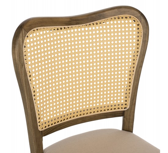 ΚΑΡΕΚΛΑ ΤΟΟΝ ΞΥΛΟ RATTAN ΥΦΑΣΜΑ HM9406.04 47x52x91,5Υεκ.