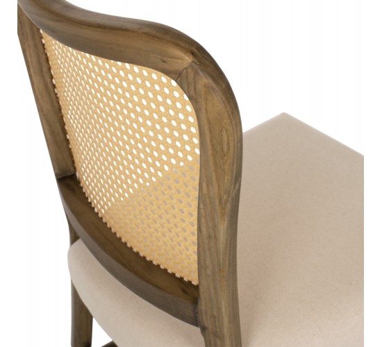 ΚΑΡΕΚΛΑ ΤΟΟΝ ΞΥΛΟ RATTAN ΥΦΑΣΜΑ HM9406.04 47x52x91,5Υεκ.