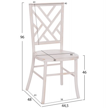 ΚΑΡΕΚΛΑ ΑΠΟ ΞΥΛΟ ΤΟΟΝ WHITE WASH 44.5x48x96Υεκ.HM9410.05