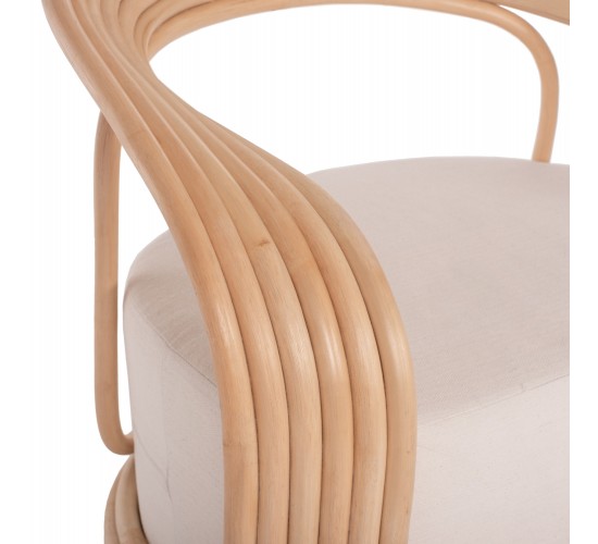 ΠΟΛΥΘΡΟΝΑ DUCHESS ΑΠΟ RATTAN ΦΥΣΙΚΟ ΜΕ ΜΑΞΙΛΑΡΙ HM9478 81x59x70 εκ.