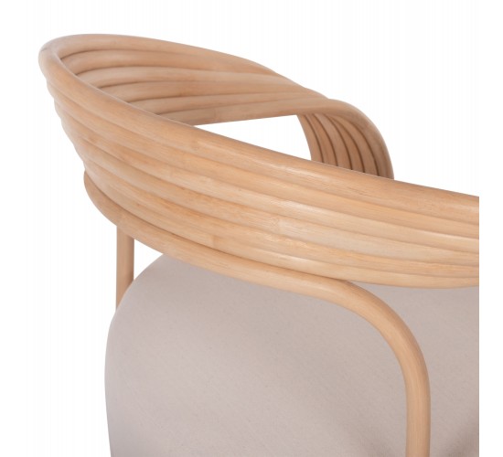 ΠΟΛΥΘΡΟΝΑ DUCHESS ΑΠΟ RATTAN ΦΥΣΙΚΟ ΜΕ ΜΑΞΙΛΑΡΙ HM9478 81x59x70 εκ.