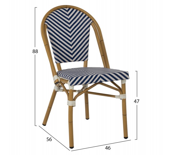 ΚΑΡΕΚΛΑ BAMBOO LOOK ΜΑΥΡΟ-ΛΕΥΚΟ HM5860.01 46x56x88Y εκ.