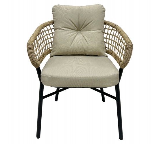 ΠΟΛΥΘΡΟΝΑ ΑΛΟΥΜΙΝΙΟΥ DARK GREY ΕΠΑΓΓΕΛΜ. RATTAN ΜΑΞΙΛΑΡΙ ΜΠΕΖ 57x61x74Yεκ.HM5863.01