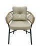 ΠΟΛΥΘΡΟΝΑ ΑΛΟΥΜΙΝΙΟΥ DARK GREY ΕΠΑΓΓΕΛΜ. RATTAN ΜΑΞΙΛΑΡΙ ΜΠΕΖ 57x61x74Yεκ.HM5863.01