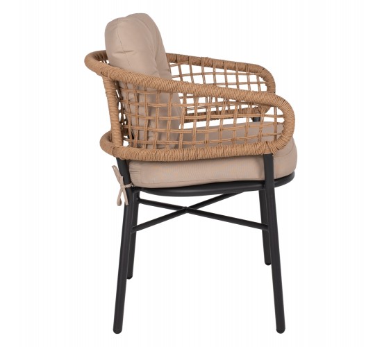 ΠΟΛΥΘΡΟΝΑ ΑΛΟΥΜΙΝΙΟΥ DARK GREY ΕΠΑΓΓΕΛΜ. RATTAN ΜΑΞΙΛΑΡΙ ΜΠΕΖ 57x61x74Yεκ.HM5863.01
