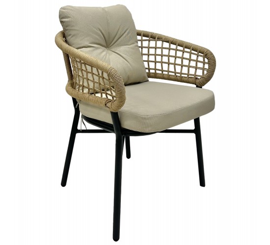 ΠΟΛΥΘΡΟΝΑ ΑΛΟΥΜΙΝΙΟΥ DARK GREY ΕΠΑΓΓΕΛΜ. RATTAN ΜΑΞΙΛΑΡΙ ΜΠΕΖ 57x61x74Yεκ.HM5863.01