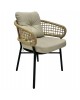 ΠΟΛΥΘΡΟΝΑ ΑΛΟΥΜΙΝΙΟΥ DARK GREY ΕΠΑΓΓΕΛΜ. RATTAN ΜΑΞΙΛΑΡΙ ΜΠΕΖ 57x61x74Yεκ.HM5863.01