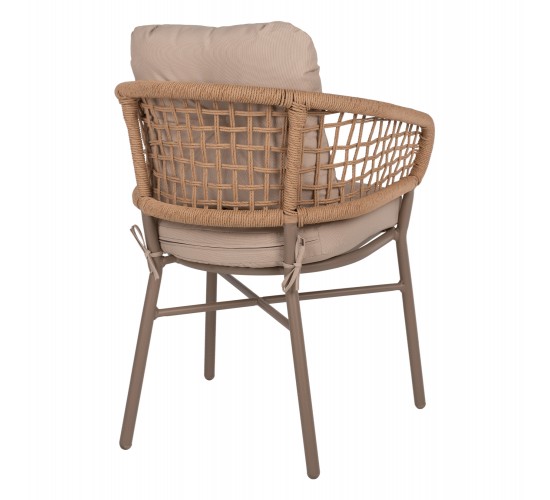ΠΟΛΥΘΡΟΝΑ ΑΛΟΥΜΙΝΙΟΥ ΜΟΚΑ ΕΠΑΓΓΕΛΜ. RATTAN & ΜΑΞΙΛΑΡΙ ΜΠΕΖ 57x61x74Yεκ.HM5863.02