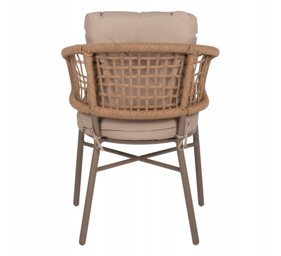 ΠΟΛΥΘΡΟΝΑ ΑΛΟΥΜΙΝΙΟΥ ΜΟΚΑ ΕΠΑΓΓΕΛΜ. RATTAN & ΜΑΞΙΛΑΡΙ ΜΠΕΖ 57x61x74Yεκ.HM5863.02