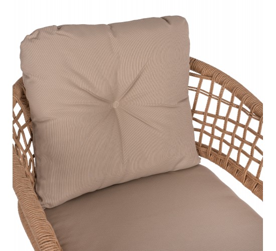 ΠΟΛΥΘΡΟΝΑ ΑΛΟΥΜΙΝΙΟΥ ΜΟΚΑ ΕΠΑΓΓΕΛΜ. RATTAN & ΜΑΞΙΛΑΡΙ ΜΠΕΖ 57x61x74Yεκ.HM5863.02