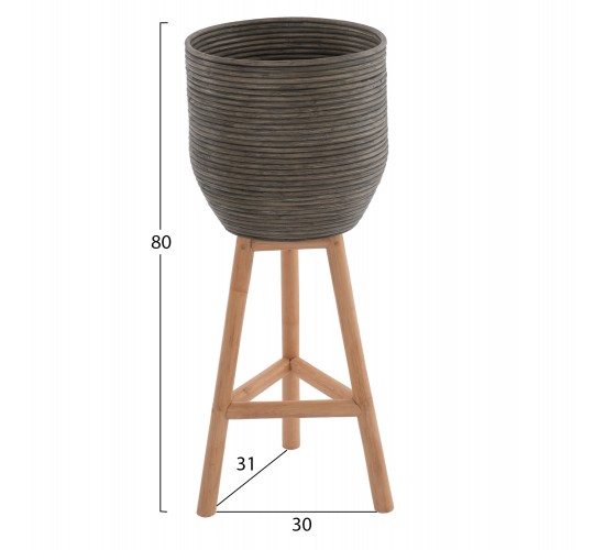 ΓΛΑΣΤΡΑ ΑΠΟ RATTAN ΚΑΙ BAMBOO HM7815 31x30x80Yεκ. ΦΥΣΙΚΟ - ΠΡΑΣΙΝΟ