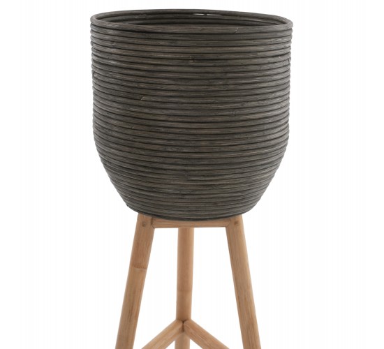 ΓΛΑΣΤΡΑ ΑΠΟ RATTAN ΚΑΙ BAMBOO HM7815 31x30x80Yεκ. ΦΥΣΙΚΟ - ΠΡΑΣΙΝΟ