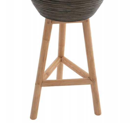 ΓΛΑΣΤΡΑ ΑΠΟ RATTAN ΚΑΙ BAMBOO HM7815 31x30x80Yεκ. ΦΥΣΙΚΟ - ΠΡΑΣΙΝΟ