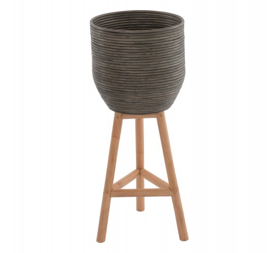 ΓΛΑΣΤΡΑ ΑΠΟ RATTAN ΚΑΙ BAMBOO HM7815 31x30x80Yεκ. ΦΥΣΙΚΟ - ΠΡΑΣΙΝΟ