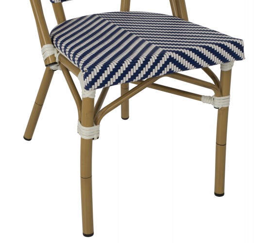 ΚΑΡΕΚΛΑ BAMBOO LOOK ΜΠΛΕ-ΛΕΥΚΟ HM5860.02 46x56x88Y εκ.