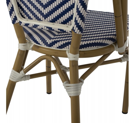 ΚΑΡΕΚΛΑ BAMBOO LOOK ΜΠΛΕ-ΛΕΥΚΟ HM5860.02 46x56x88Y εκ.