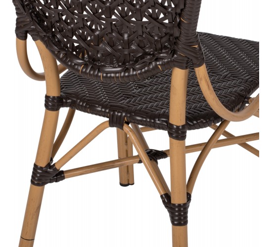 ΚΑΡΕΚΛΑ ΑΛΟΥΜΙΝΙΟΥ BAMBOO LOOK ΜΕ ΚΑΦΕ PE RATTAN HM5925.01 47x58x95Yεκ.