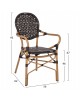 ΠΟΛΥΘΡΟΝΑ ΑΛΟΥΜΙΝΙΟΥ BAMBOO LOOK ΚΑΦΕ ΚΑΙ ΚΑΦΕ PE RATTAN HM5926.01 56x62x95Yεκ.