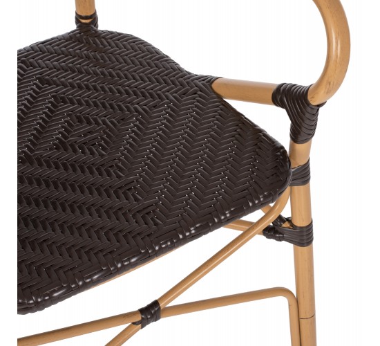 ΠΟΛΥΘΡΟΝΑ ΑΛΟΥΜΙΝΙΟΥ BAMBOO LOOK ΚΑΦΕ ΚΑΙ ΚΑΦΕ PE RATTAN HM5926.01 56x62x95Yεκ.
