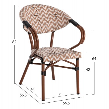 ΠΟΛΥΘΡΟΝΑ BAMBOO LOOK HM5861.03 ΚΑΦΕ-ΛΕΥΚΟ 58.5x58x82Υεκ.