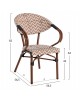 ΠΟΛΥΘΡΟΝΑ BAMBOO LOOK HM5861.02 ΚΑΦΕ-ΛΕΥΚΟ 59x56x82Yεκ.