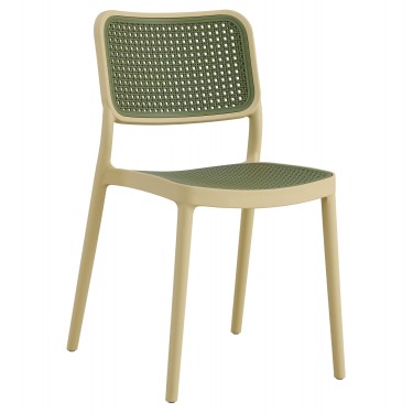ΚΑΡΕΚΛΑ ΠΟΛΥΠΡΟΠΥΛΕΝΙΟΥ MEKO HM5934.04 ΜΠΕΖ ΜΕ OLIVE GREEN ΨΑΘΑ 51x52x80Υεκ.