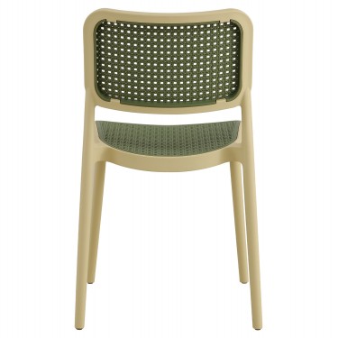 ΚΑΡΕΚΛΑ ΠΟΛΥΠΡΟΠΥΛΕΝΙΟΥ MEKO HM5934.04 ΜΠΕΖ ΜΕ OLIVE GREEN ΨΑΘΑ 51x52x80Υεκ.