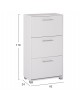 ΠΑΠΟΥΤΣΟΘΗΚΗ DAVINA ΜΕΛΑΜΙΝΗΣ 3ΘΕΣΕΩΝ HM2221.05 ΛΕΥΚΗ 62Χ24Χ110Υ εκ.