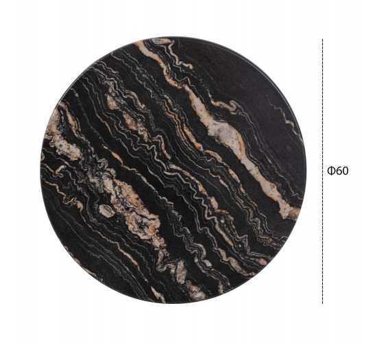ΕΠΙΦΑΝΕΙΑ ΤΡΑΠΕΖΙΟΥ ΣΤΡΟΓΓΥΛΗ 5787 WERZALIT Φ60 BLACK GOLD MARBLE HM5227.15