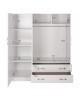 ΝΤΟΥΛΑΠΑ 3ΦΥΛΛΗ CARLY HM384.05 ΜΕ ΔΥΟ ΣΥΡΤΑΡΙΑ ΛΕΥΚΗ 150X55Χ180Υεκ. 3φυλλη