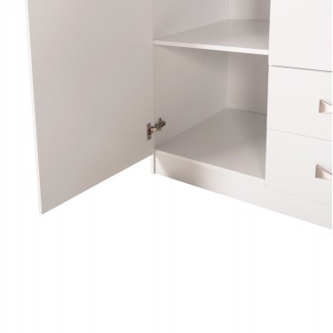 ΝΤΟΥΛΑΠΑ 3ΦΥΛΛΗ CARLY HM384.05 ΜΕ ΔΥΟ ΣΥΡΤΑΡΙΑ ΛΕΥΚΗ 150X55Χ180Υεκ. 3φυλλη