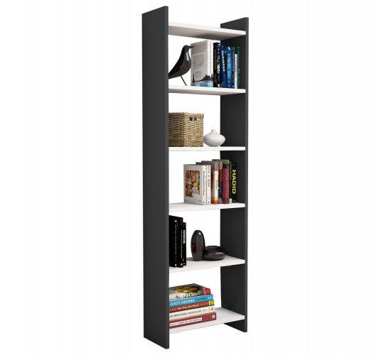 ΒΙΒΛΙΟΘΗΚΗ ΜΕΛΑΜΙΝΗΣ ΓΚΡΙ-ΛΕΥΚΟ HM9226.13 48,5x22x160Υ εκ.