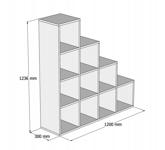 ΒΙΒΛΙΟΘΗΚΗ ΜΕΛΑΜΙΝΗΣ SCALE HM9238.12 SONΟMA 120x30x123,6Υεκ.