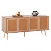 ΜΠΟΥΦΕΣ COLM HM9440.11 ΜΕΛΑΜΙΝΗΣ & ΣΥΝΘΕΤΙΚΟ RATTAN ΣΤΙΣ 4 ΠΟΡΤΕΣ 160x39,5x71Yεκ.