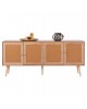 ΜΠΟΥΦΕΣ COLM HM9440.11 ΜΕΛΑΜΙΝΗΣ & ΣΥΝΘΕΤΙΚΟ RATTAN ΣΤΙΣ 4 ΠΟΡΤΕΣ 160x39,5x71Yεκ.