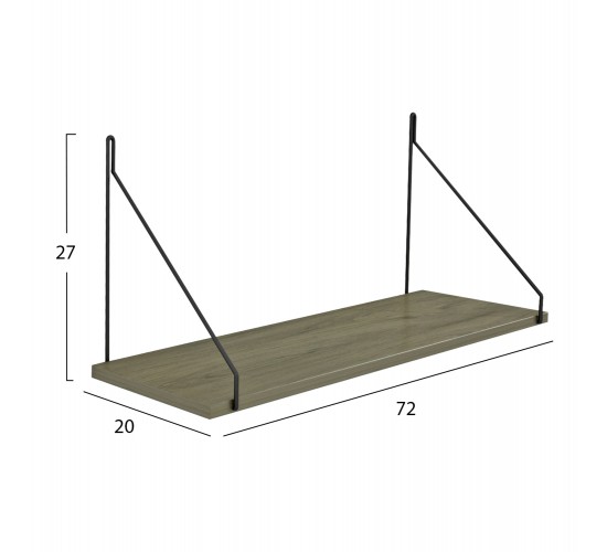 ΡΑΦΙ ΤΟΙΧΟΥ AGILAN ΜΕΛΑΜΙΝΗΣ HM9183.12 OLIVE GREY 72x20x27Y εκ.