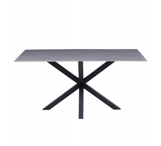 ΤΡΑΠΕΖΙ ΣΑΛΟΝΙΟΥ HM9470.05 GREY MARBLE-ΜΑΥΡΗ ΜΕΤΑΛ.ΒΑΣΗ 120x60x45,5Yεκ.