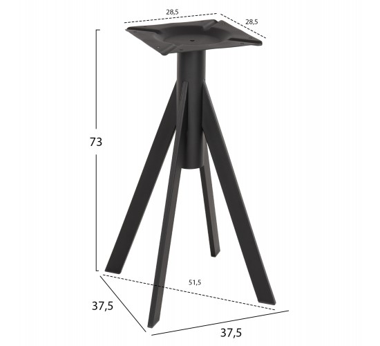 ΒΑΣΗ ΤΡΑΠΕΖΙΟΥ ΜΑΥΡΗ ΜΕΤΑΛΛΙΚΗ ΗΜ5918 37,5x37,5x73 εκ.