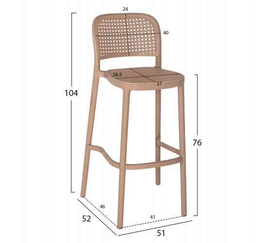 ΣΚΑΜΠΟ ΠΟΛΥΠΡΟΠΥΛΕΝΙΟΥ ΚΑΠΟΥΤΣΙΝΟ HM5939.03 51x52x104 εκ.