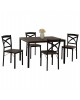ΣΕΤ ΤΡΑΠΕΖΑΡΙΑΣ GOOSE 5ΤΜΧ HM9530.01 MDF ΚΑΡΥΔΙ-ΜΕΤΑΛΛΟ ΜΑΥΡΟ 120x80x75Yεκ.