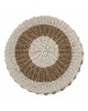 ΠΟΥΦ ΣΚΑΜΠΟ SARONI HM7851.01 SEAGRASS ΣΕ ΦΥΣΙΚΟ-ΛΕΥΚΟ ΧΡΩΜΑ Φ60x35Yεκ.