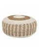 ΠΟΥΦ ΣΚΑΜΠΟ SARONI HM7851.01 SEAGRASS ΣΕ ΦΥΣΙΚΟ-ΛΕΥΚΟ ΧΡΩΜΑ Φ60x35Yεκ.