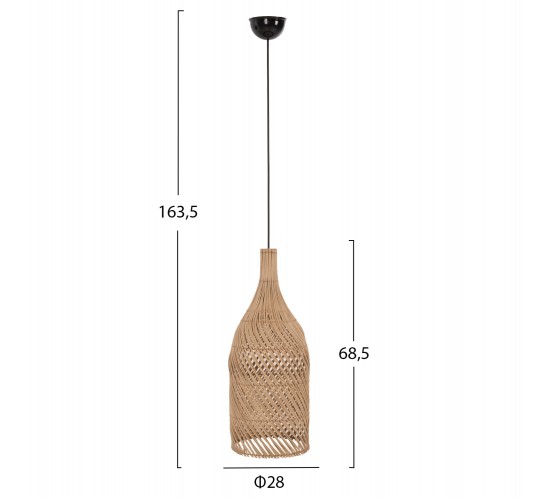 ΦΩΤΙΣΤΙΚΟ ΟΡΟΦΗΣ HM7884 ΚΡΕΜΑΣΤΟ ΑΠΟ RATTAN ΣΕ ΦΥΣΙΚΟ ΧΡΩΜΑ Φ28x163,5Yεκ.