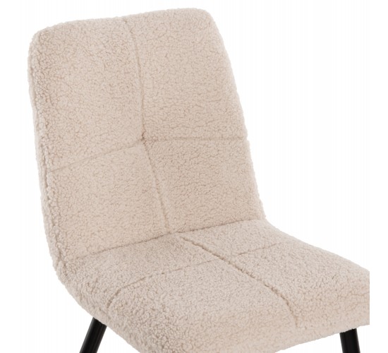 ΚΑΡΕΚΛΑ SHELLY HM8590.02 ΛΕΥΚΟ TEDDY ΥΦΑΣΜΑ ME ΜΕΤΑΛΛΙΚΑ ΜΑΥΡΑ ΠΟΔΙΑ 48x64x87Yεκ.