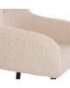 ΠΟΛΥΘΡΟΝΑ SHELLY HM8591.02 ΥΦΑΣΜΑ TEDDY ΛΕΥΚΟ-ΜΑΥΡΑ ΜΕΤΑΛΛΙΚΑ ΠΟΔΙΑ 57x55x87Yεκ.