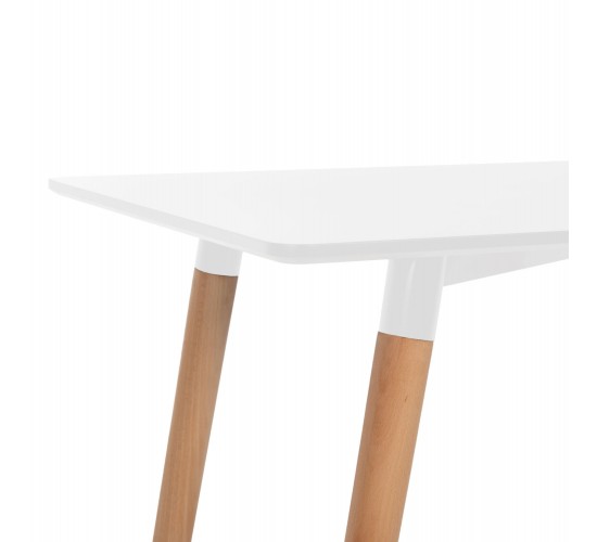 ΤΡΑΠΕΖΙ MINIMAL HM8581.01 ΛΕΥΚΟ MDF-ΠΟΔΙΑ ΟΞΙΑ ΣΕ ΦΥΣΙΚΟ ΧΡΩΜΑ- 120Χ60X74Υεκ.